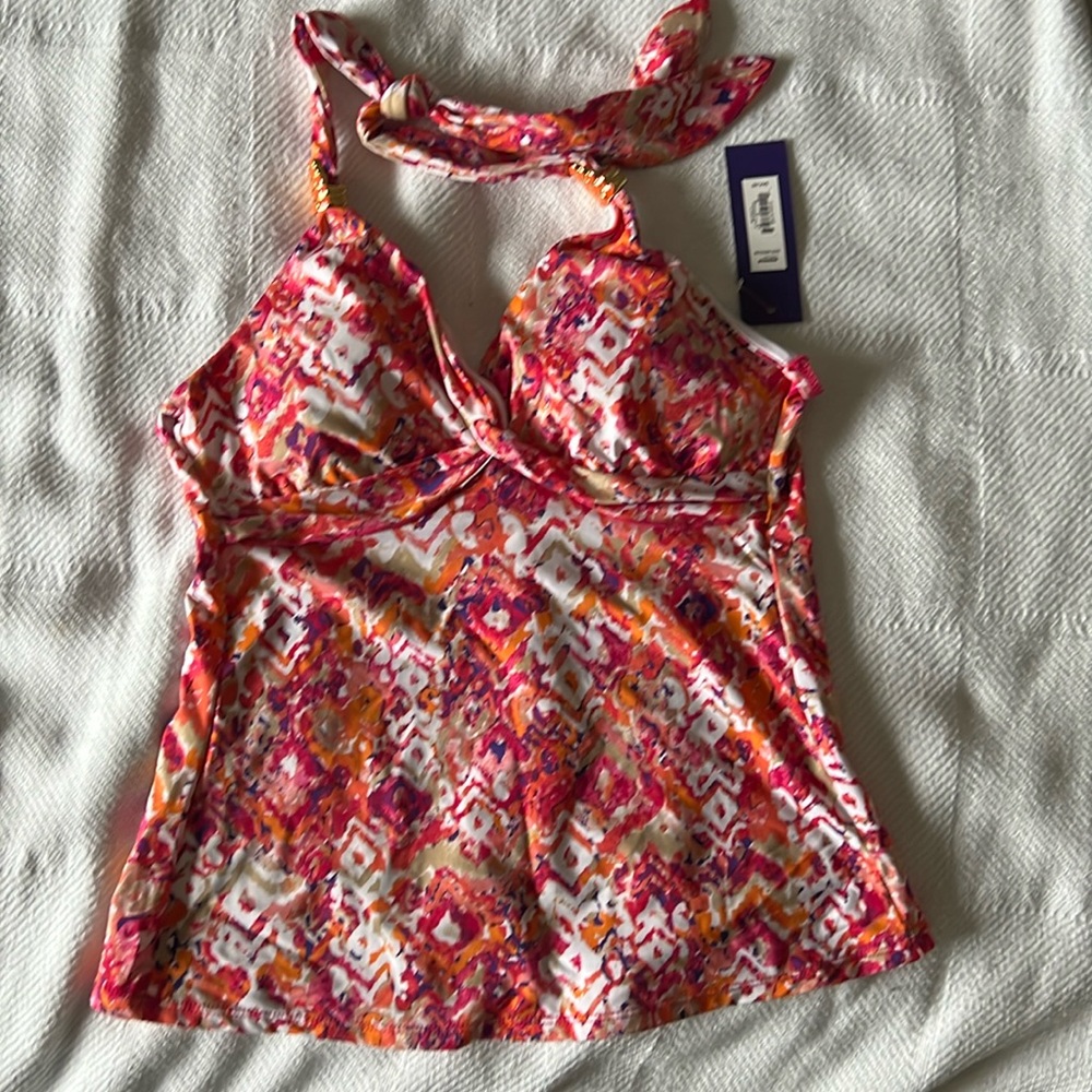 NWT - Apt 9 Bright colorful tankini top Size Medium